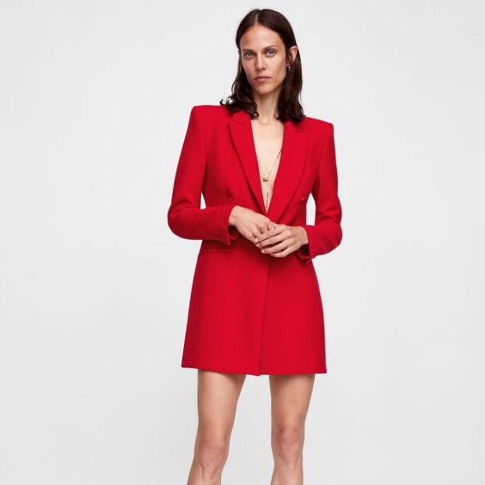 ZARA | RED LONG BLAZER/DRESS